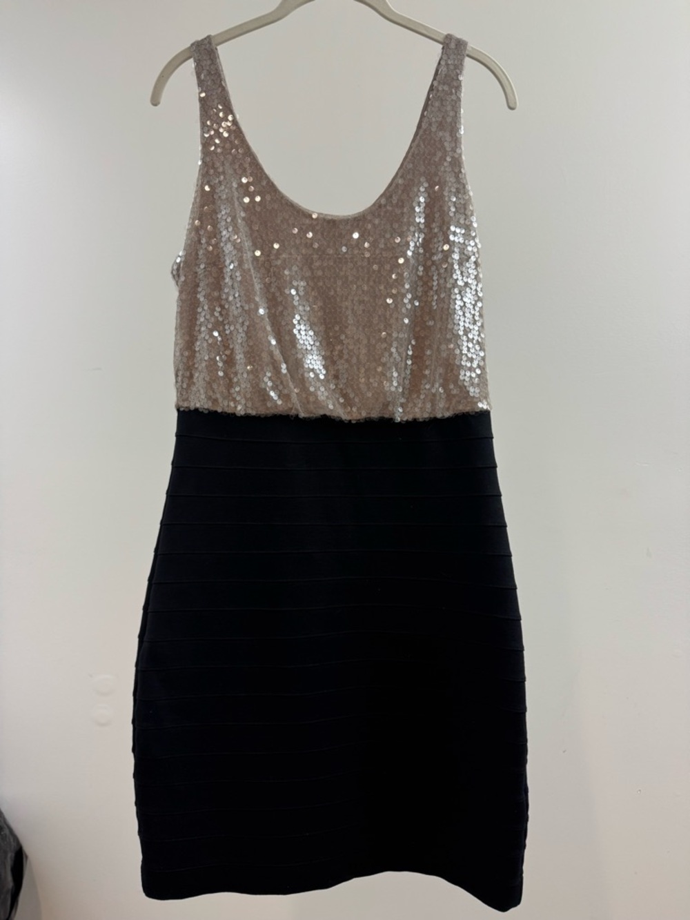 Express Sequin Tank & Black Bandage Mini Dress